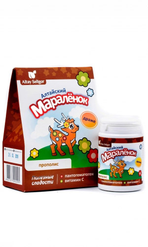 Драже МАРАЛЁНОК с пантогематогеном и прополисом