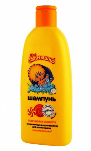Мое Солнышко Детский шампунь для волос Леденцовая свежесть, пшеничный протеин и D-пантенол