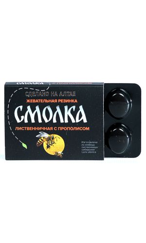Жевательная резинка СМОЛКА ЛИСТВЕННИЧНАЯ С ПРОПОЛИСОМ